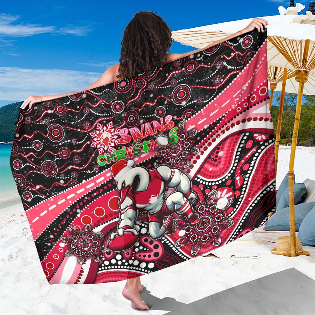 Merry Christmas AFL Swans Sarong Aboriginal Santa Football Mascot DT02