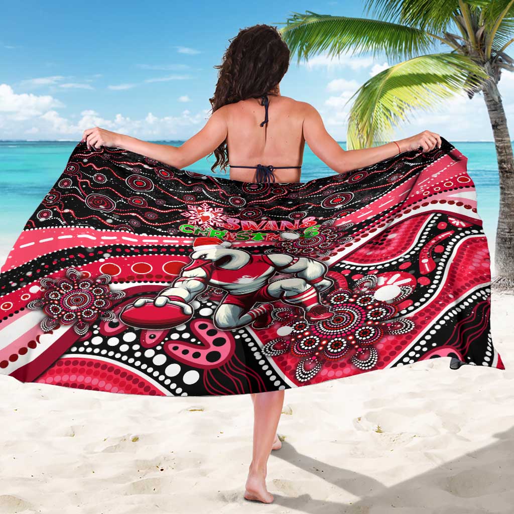 Merry Christmas AFL Swans Sarong Aboriginal Santa Football Mascot DT02