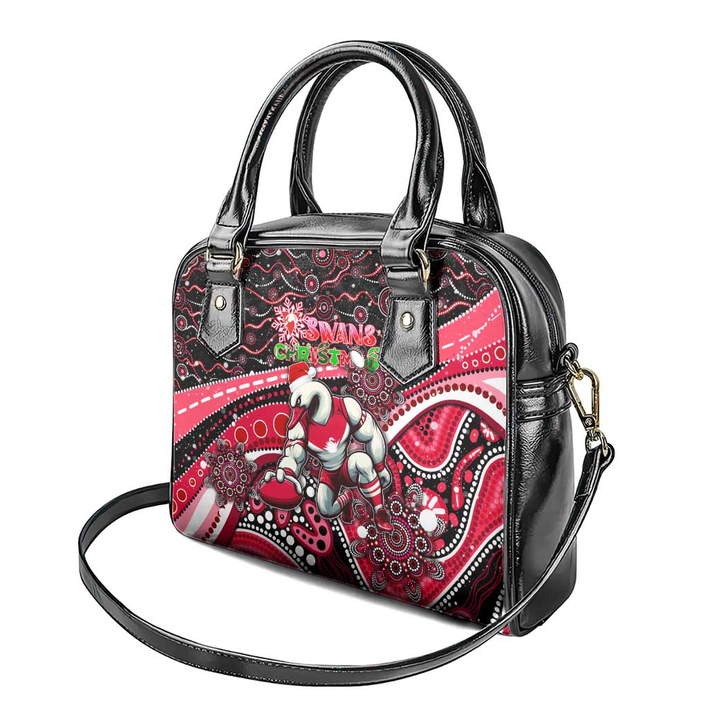 Merry Christmas AFL Swans Shoulder Handbag Aboriginal Santa Football Mascot DT02