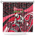 Merry Christmas AFL Swans Shower Curtain Aboriginal Santa Football Mascot DT02