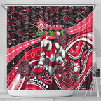 Merry Christmas AFL Swans Shower Curtain Aboriginal Santa Football Mascot DT02