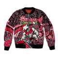 Merry Christmas AFL Swans Sleeve Zip Bomber Jacket Aboriginal Santa Football Mascot DT02