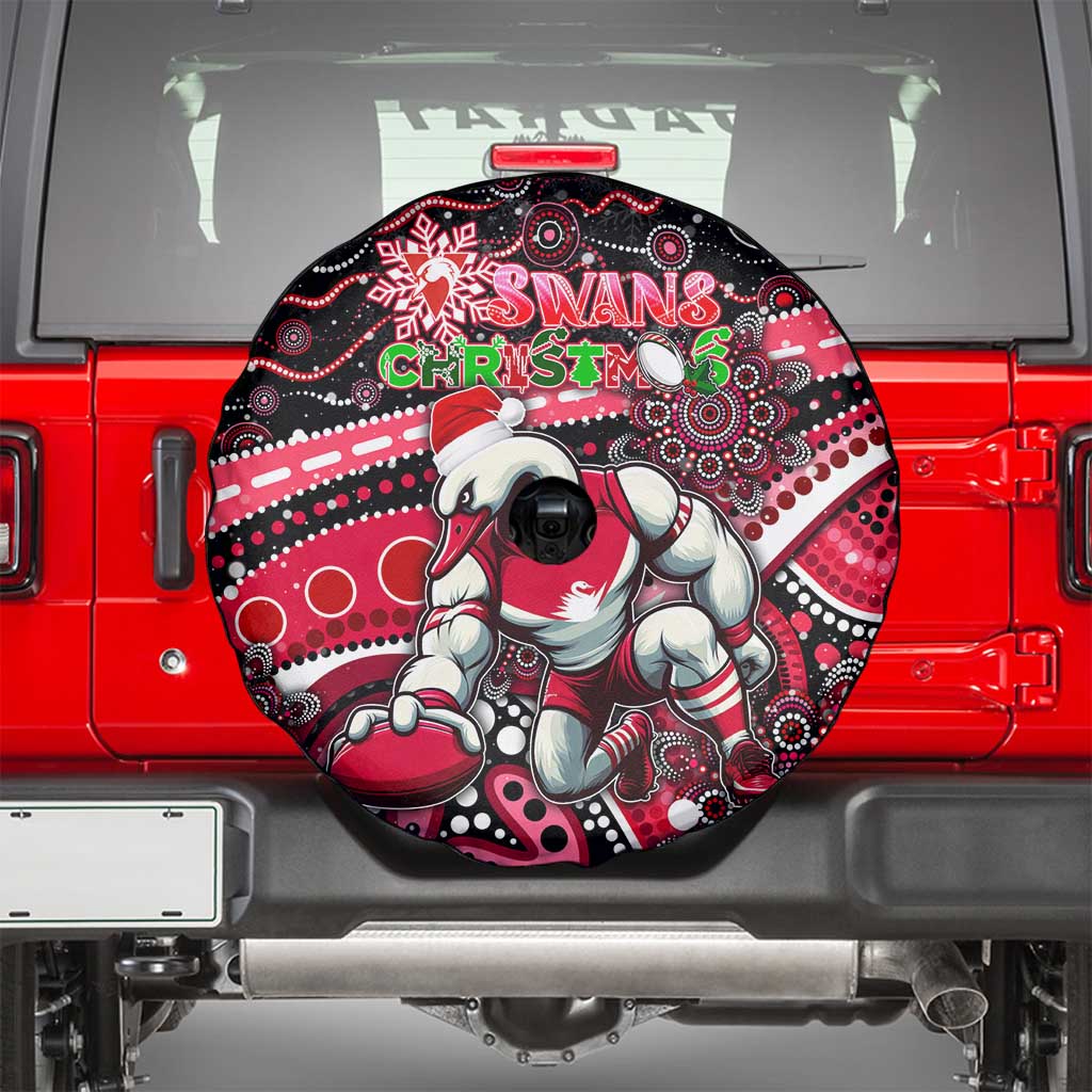 Merry Christmas AFL Swans Spare Tire Cover Aboriginal Santa Football Mascot DT02