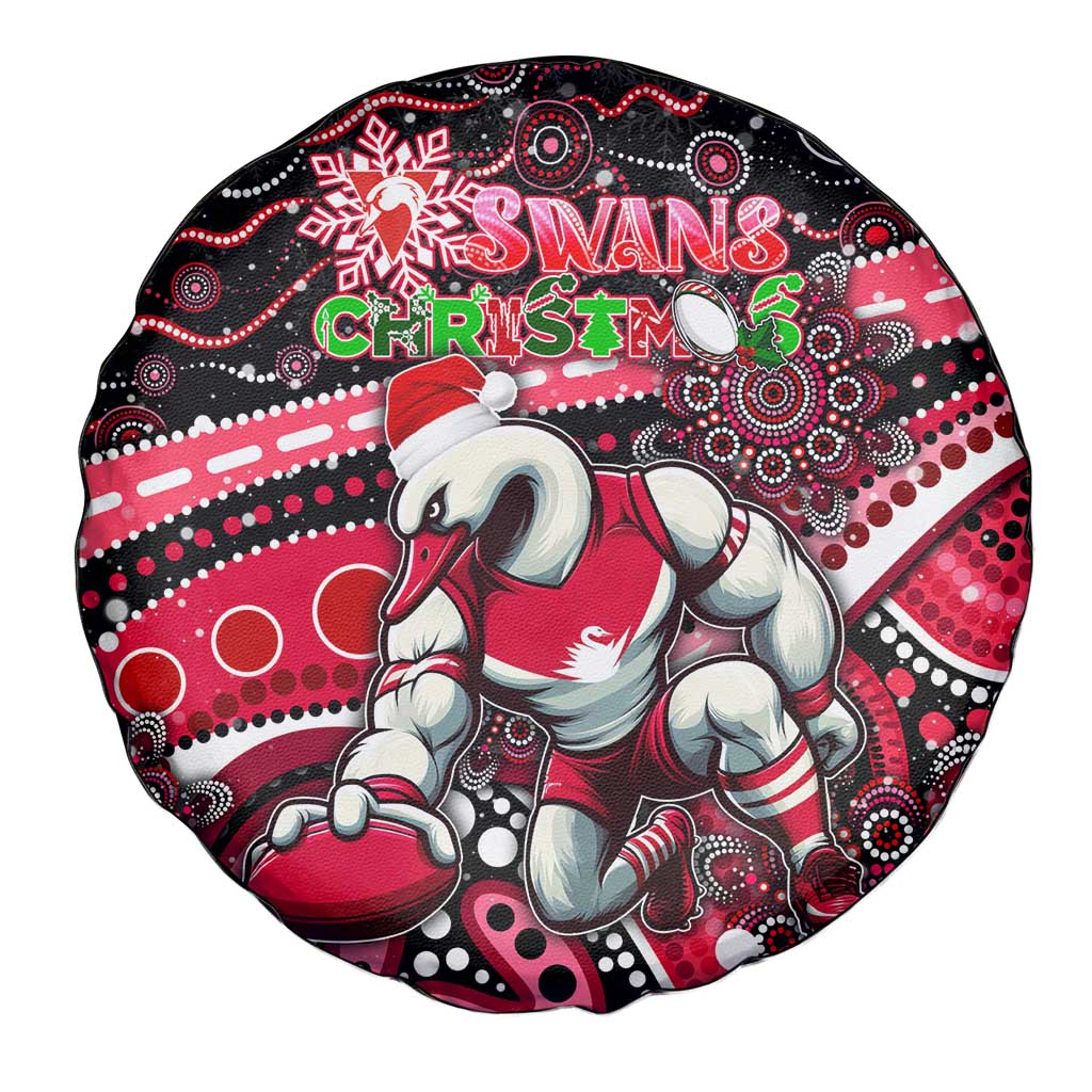 Merry Christmas AFL Swans Spare Tire Cover Aboriginal Santa Football Mascot DT02