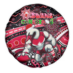 Merry Christmas AFL Swans Spare Tire Cover Aboriginal Santa Football Mascot DT02
