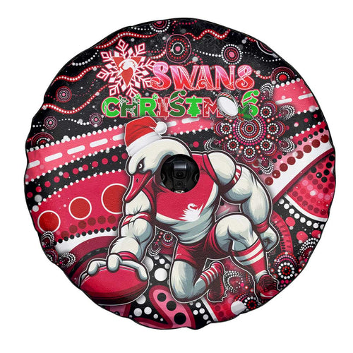 Merry Christmas AFL Swans Spare Tire Cover Aboriginal Santa Football Mascot DT02