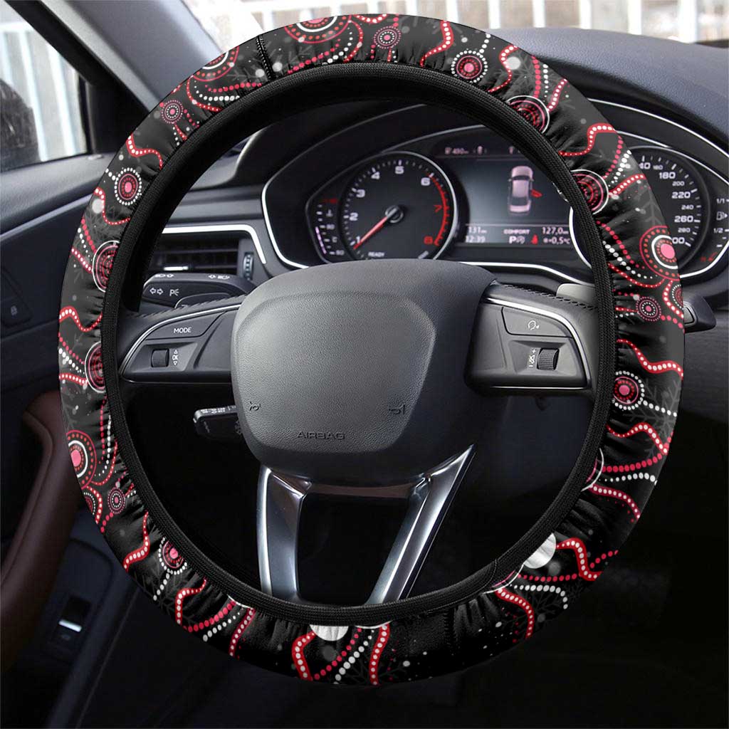 Merry Christmas AFL Swans Steering Wheel Cover Aboriginal Santa Football Mascot DT02