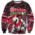 Merry Christmas AFL Swans Sweatshirt Aboriginal Santa Football Mascot DT02