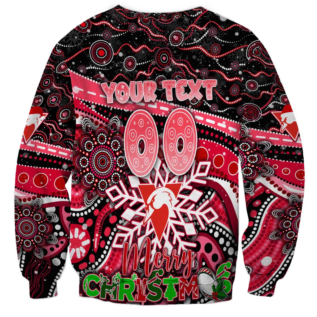 Merry Christmas AFL Swans Sweatshirt Aboriginal Santa Football Mascot DT02
