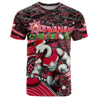 Merry Christmas AFL Swans T Shirt Aboriginal Santa Football Mascot DT02