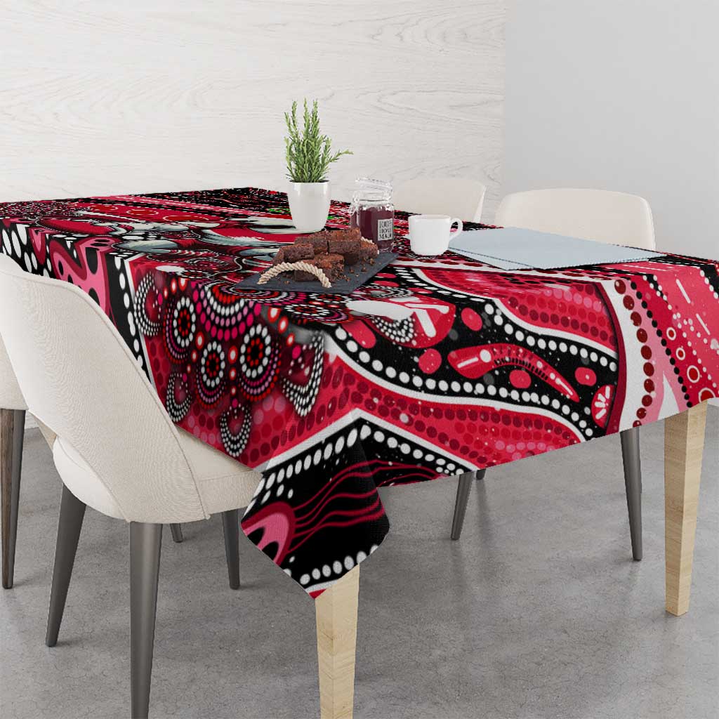Merry Christmas AFL Swans Tablecloth Aboriginal Santa Football Mascot DT02