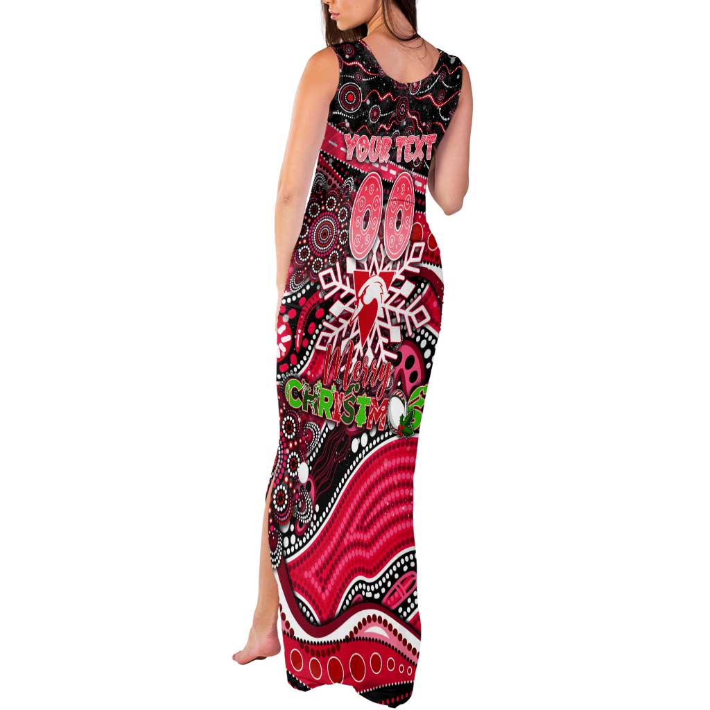 Merry Christmas AFL Swans Tank Maxi Dress Aboriginal Santa Football Mascot DT02