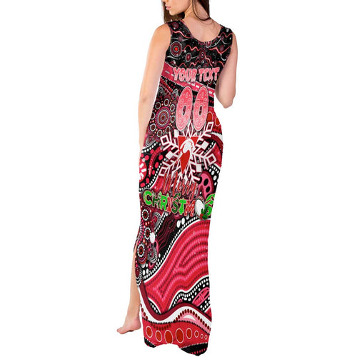 Merry Christmas AFL Swans Tank Maxi Dress Aboriginal Santa Football Mascot DT02