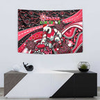 Merry Christmas AFL Swans Tapestry Aboriginal Santa Football Mascot DT02