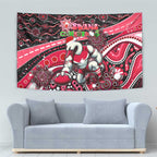 Merry Christmas AFL Swans Tapestry Aboriginal Santa Football Mascot DT02