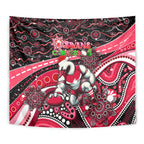 Merry Christmas AFL Swans Tapestry Aboriginal Santa Football Mascot DT02