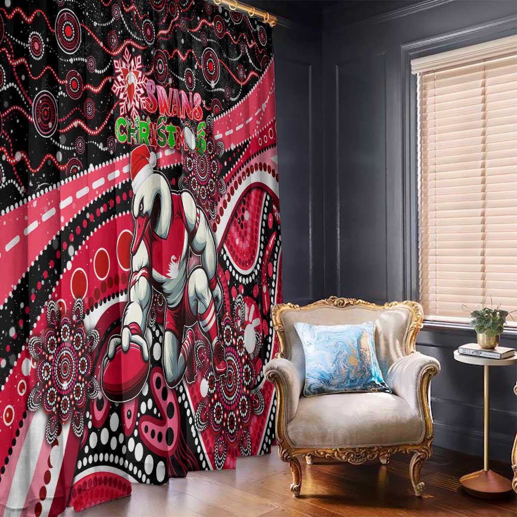 Merry Christmas AFL Swans Window Curtain Aboriginal Santa Football Mascot DT02