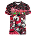 Merry Christmas AFL Swans Women V-Neck T-Shirt Aboriginal Santa Football Mascot DT02