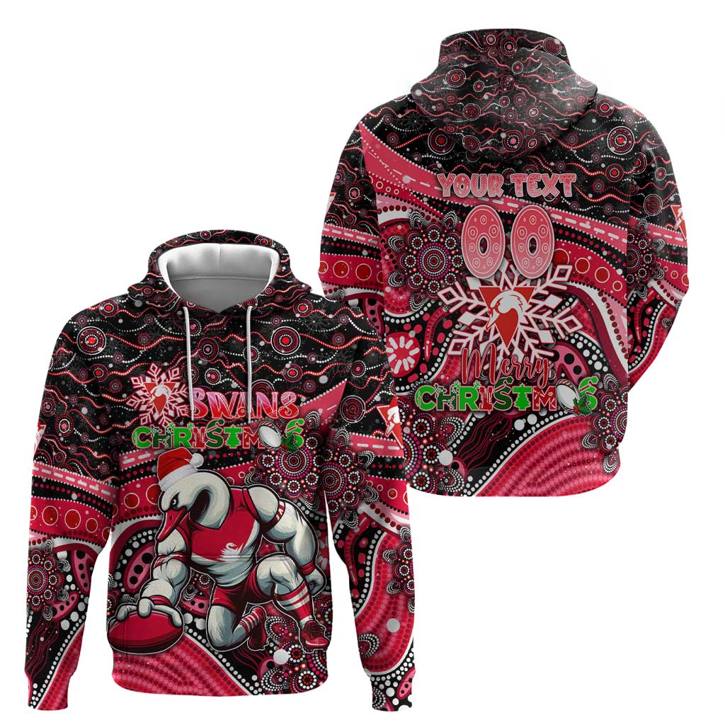 Merry Christmas AFL Swans Zip Hoodie Aboriginal Santa Football Mascot DT02