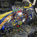 Merry Christmas AFL Eagles Back Car Seat Cover Aboriginal Santa Football Mascot