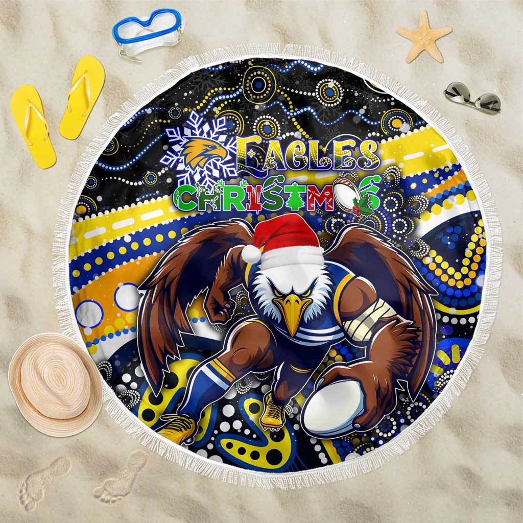 Merry Christmas AFL Eagles Beach Blanket Aboriginal Santa Football Mascot