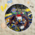 Merry Christmas AFL Eagles Beach Blanket Aboriginal Santa Football Mascot