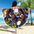 Merry Christmas AFL Eagles Beach Blanket Aboriginal Santa Football Mascot