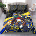 Merry Christmas AFL Eagles Bedding Set Aboriginal Santa Football Mascot