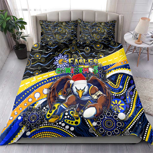 Merry Christmas AFL Eagles Bedding Set Aboriginal Santa Football Mascot