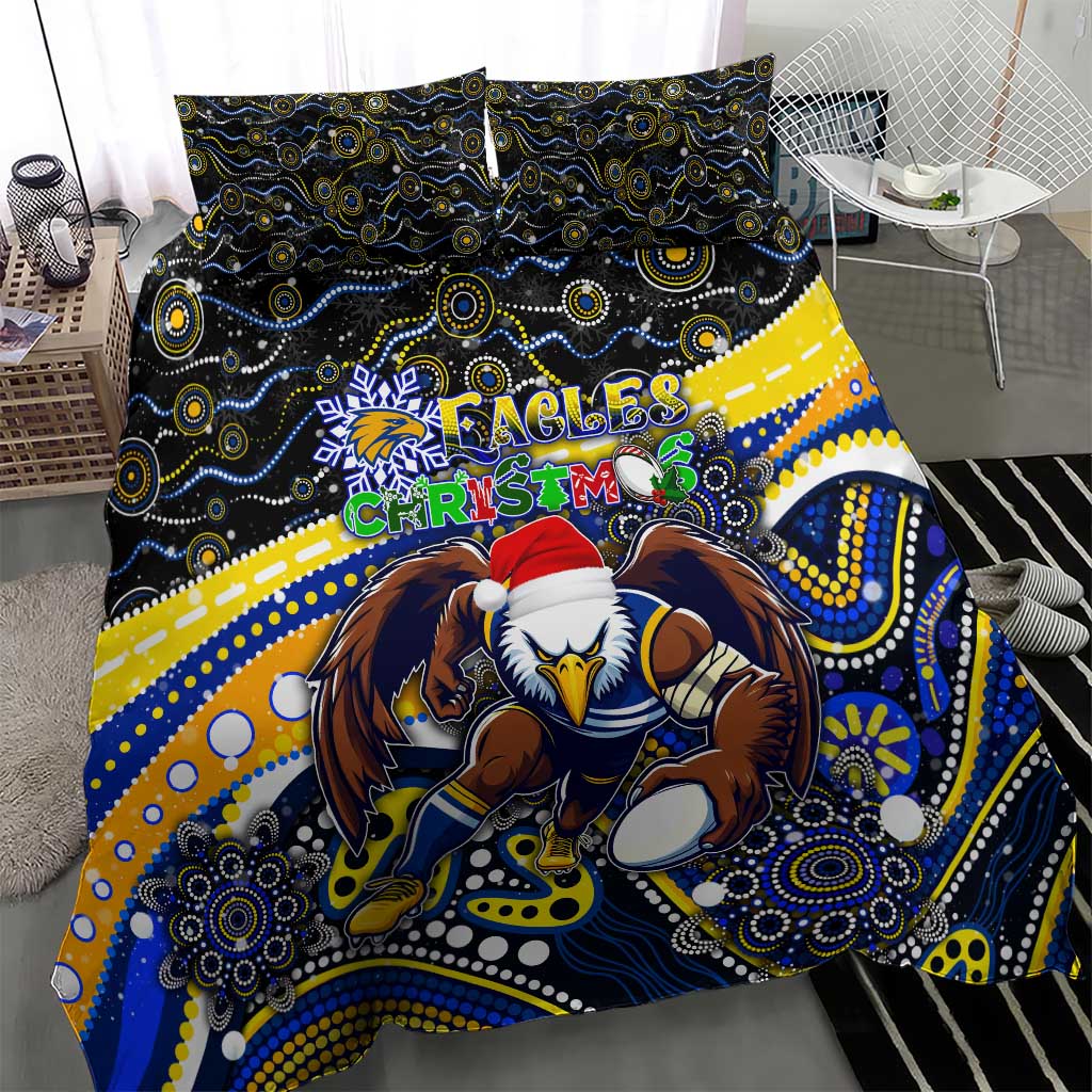 Merry Christmas AFL Eagles Bedding Set Aboriginal Santa Football Mascot