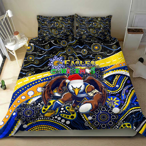 Merry Christmas AFL Eagles Bedding Set Aboriginal Santa Football Mascot