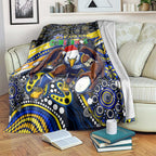 Merry Christmas AFL Eagles Blanket Aboriginal Santa Football Mascot