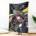 Merry Christmas AFL Eagles Blanket Aboriginal Santa Football Mascot