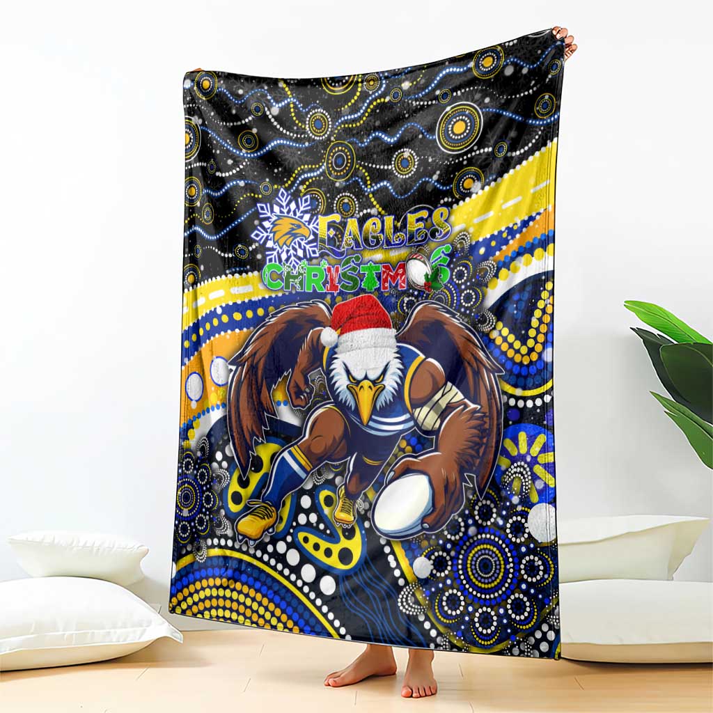 Merry Christmas AFL Eagles Blanket Aboriginal Santa Football Mascot
