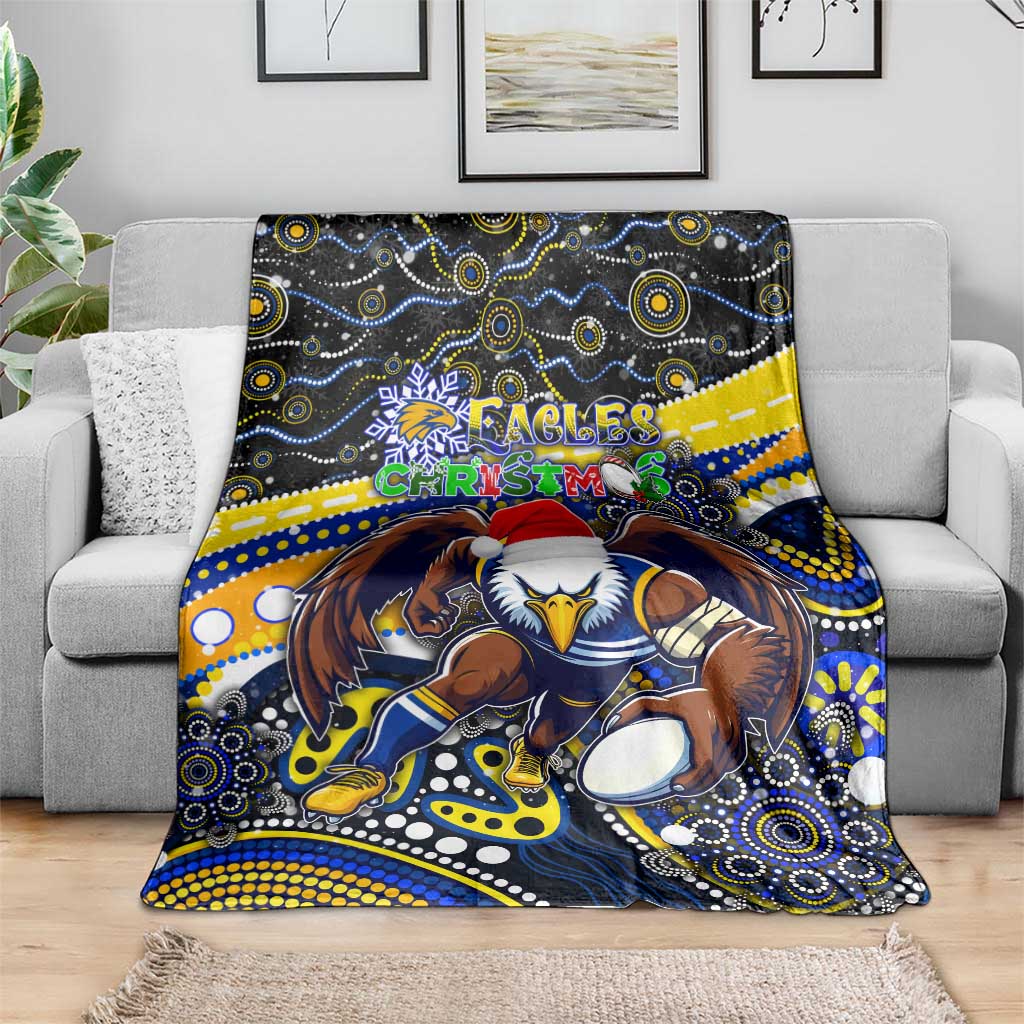 Merry Christmas AFL Eagles Blanket Aboriginal Santa Football Mascot