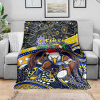 Merry Christmas AFL Eagles Blanket Aboriginal Santa Football Mascot