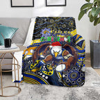 Merry Christmas AFL Eagles Blanket Aboriginal Santa Football Mascot