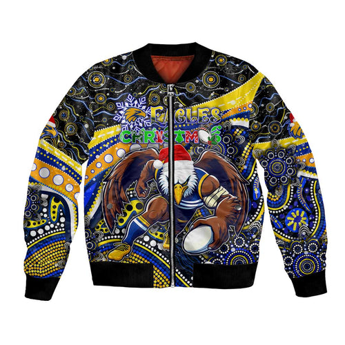 Merry Christmas AFL Eagles Bomber Jacket Aboriginal Santa Football Mascot
