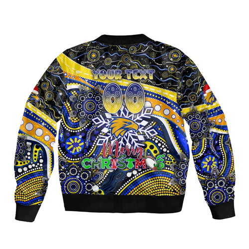 Merry Christmas AFL Eagles Bomber Jacket Aboriginal Santa Football Mascot