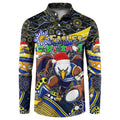 Merry Christmas AFL Eagles Button Sweatshirt Aboriginal Santa Football Mascot