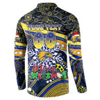Merry Christmas AFL Eagles Button Sweatshirt Aboriginal Santa Football Mascot