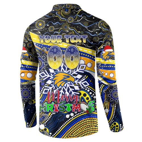 Merry Christmas AFL Eagles Button Sweatshirt Aboriginal Santa Football Mascot