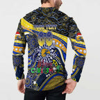 Merry Christmas AFL Eagles Button Sweatshirt Aboriginal Santa Football Mascot