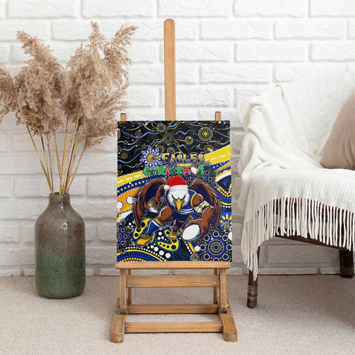 Merry Christmas AFL Eagles Canvas Wall Art Aboriginal Santa Football Mascot