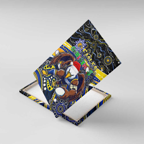 Merry Christmas AFL Eagles Canvas Wall Art Aboriginal Santa Football Mascot