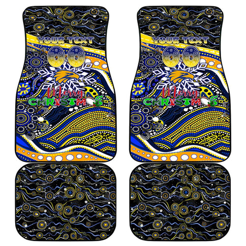 Merry Christmas AFL Eagles Car Mats Aboriginal Santa Football Mascot