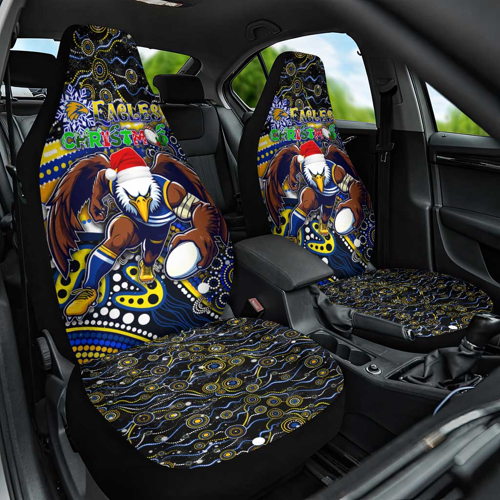 Merry Christmas AFL Eagles Car Seat Cover Aboriginal Santa Football Mascot