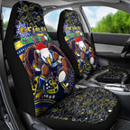 Merry Christmas AFL Eagles Car Seat Cover Aboriginal Santa Football Mascot