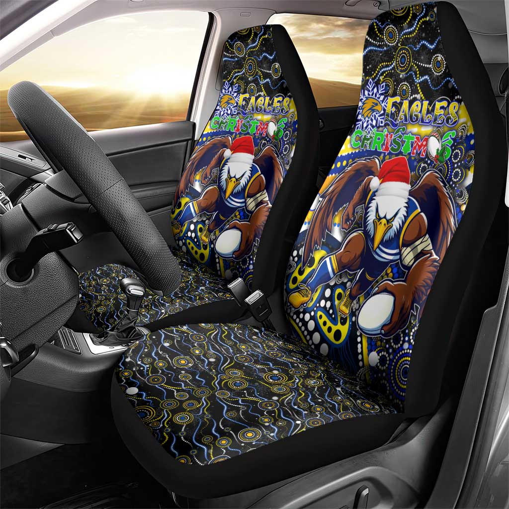 Merry Christmas AFL Eagles Car Seat Cover Aboriginal Santa Football Mascot