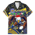 Merry Christmas AFL Eagles Family Matching Mermaid Dress and Hawaiian Shirt Aboriginal Santa Football Mascot